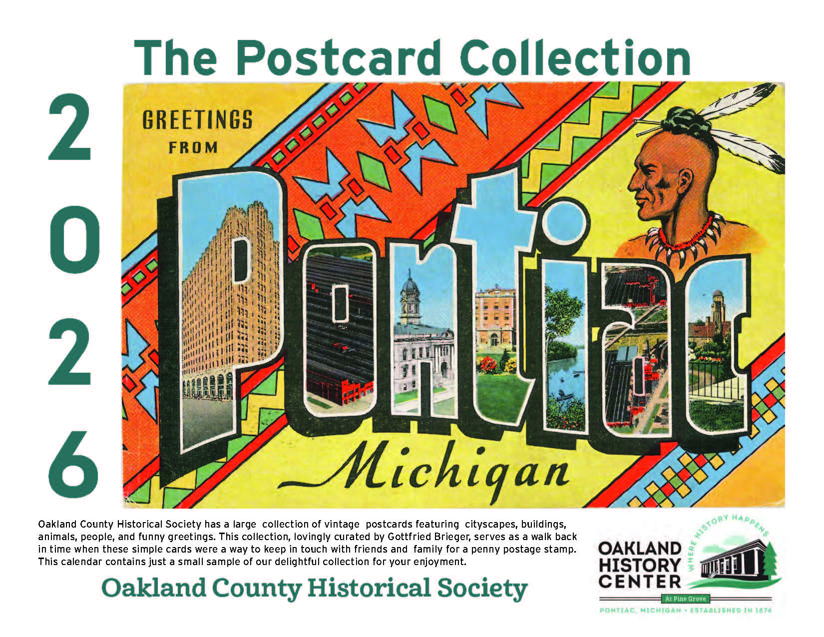 2026 History Center Calendar: "The Postcard Collection"